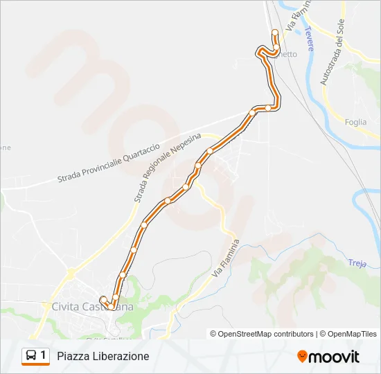 1 Bus Line Map