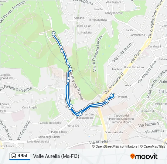 495L Bus Line Map