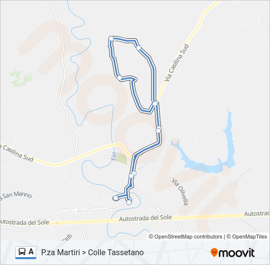 Percorso linea bus A