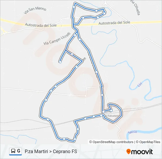 G Bus Line Map