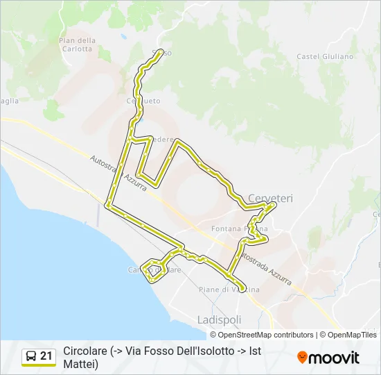 21 Bus Line Map
