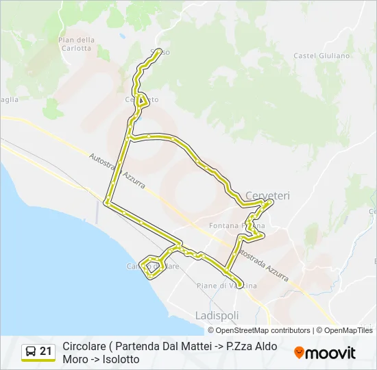 21 Bus Line Map