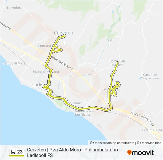 23 Bus Line Map