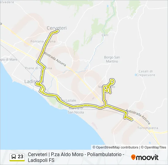 23 Bus Line Map