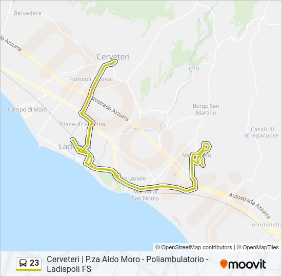 Percorso linea bus 23