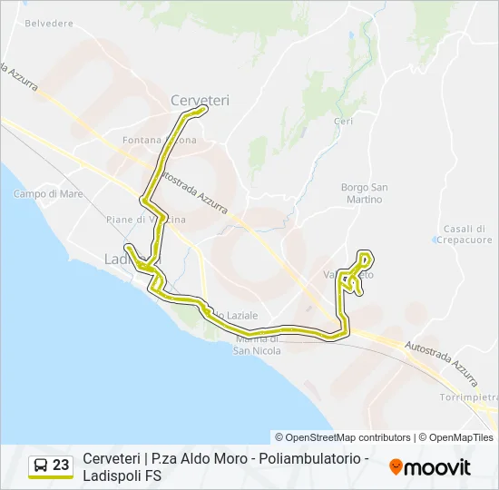 23 Bus Line Map