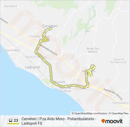 23 Bus Line Map