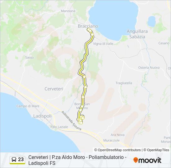 Percorso linea bus 23