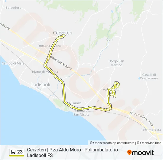 23 Bus Line Map