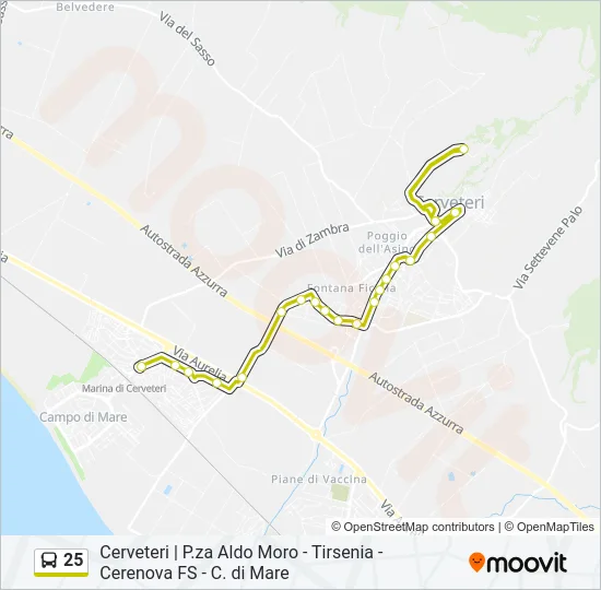 25 Bus Line Map