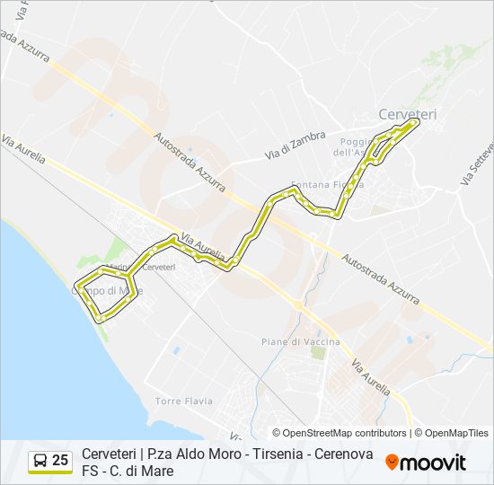 25 bus Line Map