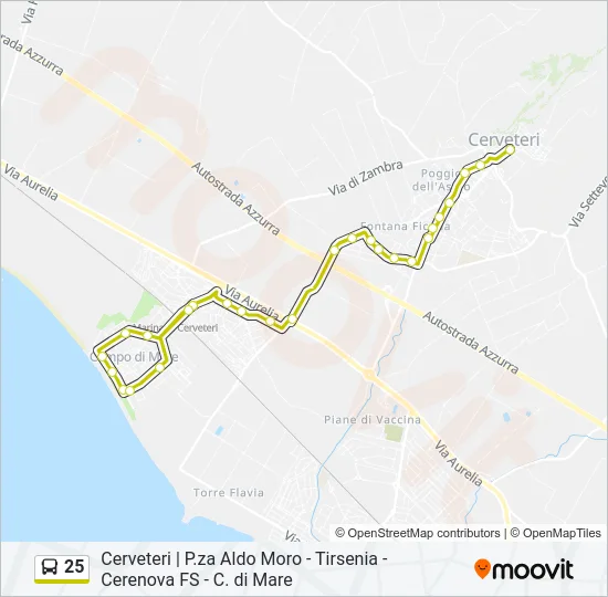 25 Bus Line Map
