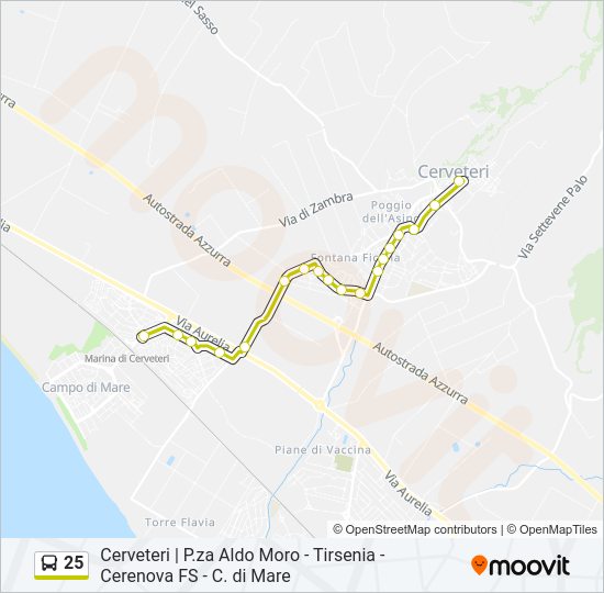 Percorso linea bus 25