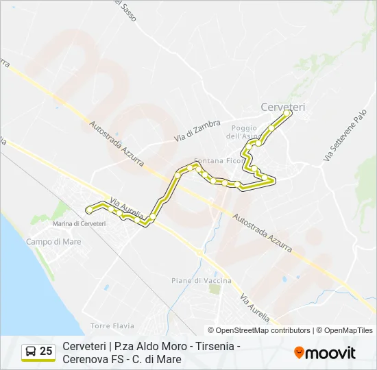 25 Bus Line Map