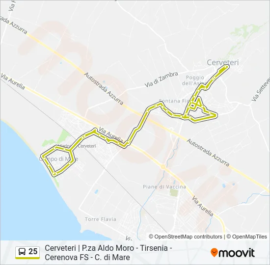 25 Bus Line Map
