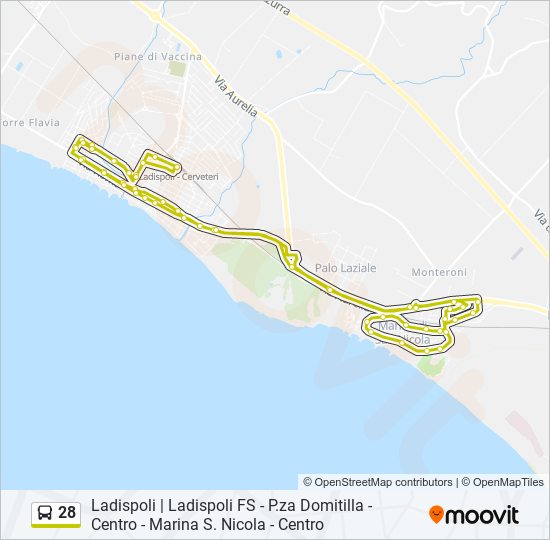 Percorso linea bus 28