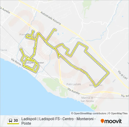 30 Bus Line Map