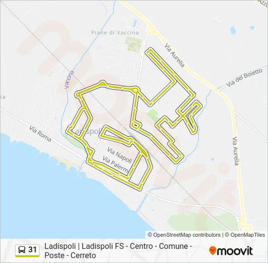 Percorso linea bus 31