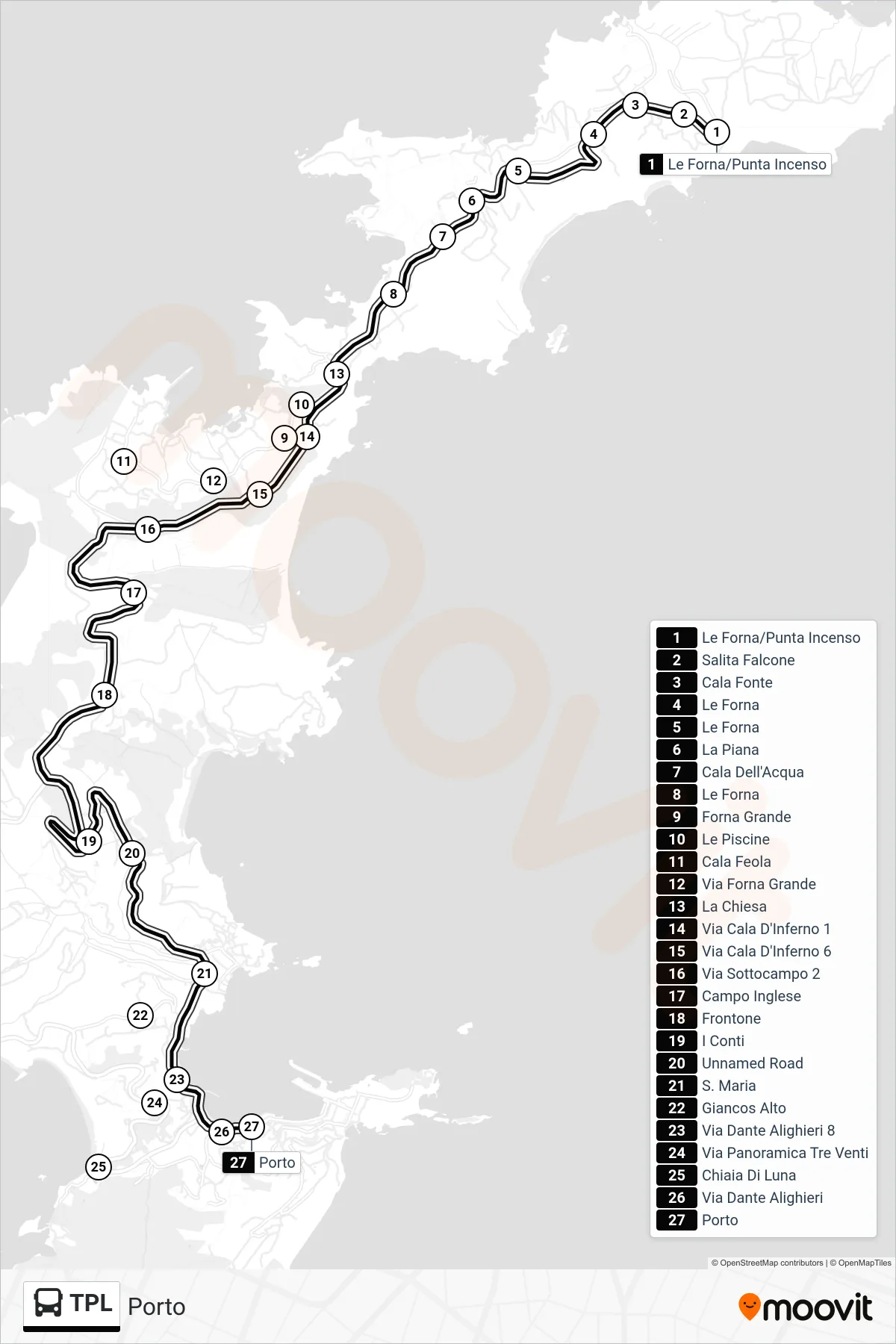 Linea TPL bus (Porto) - Percorsi e fermate sulla mappa
