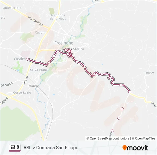 8 Bus Line Map