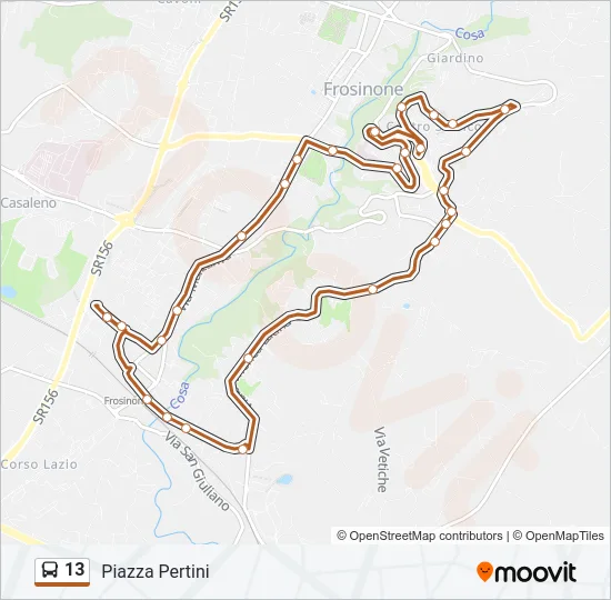 13 Bus Line Map