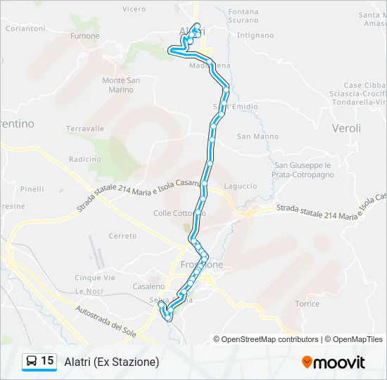 15 Bus Line Map