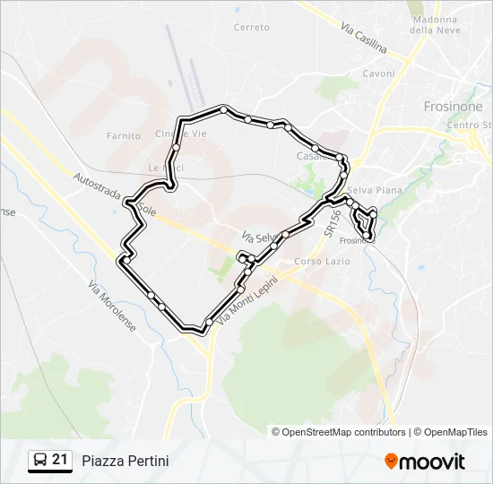 21 Bus Line Map