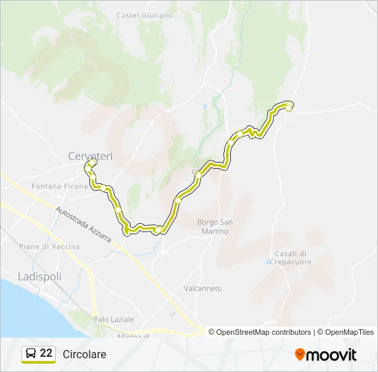 22 Bus Line Map