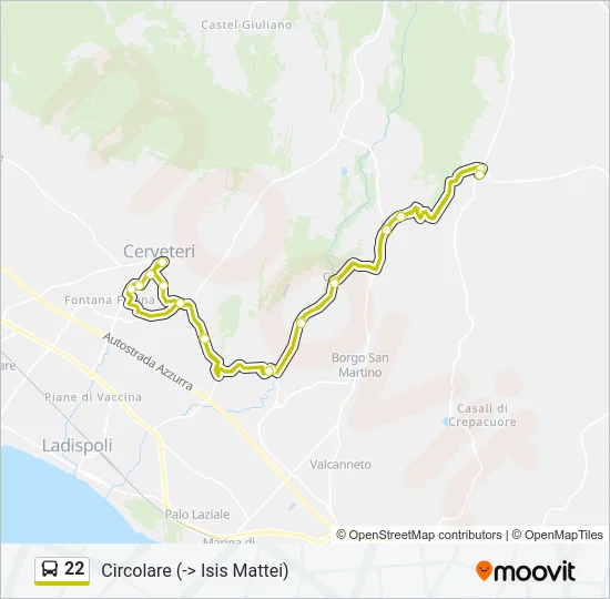 22 Bus Line Map