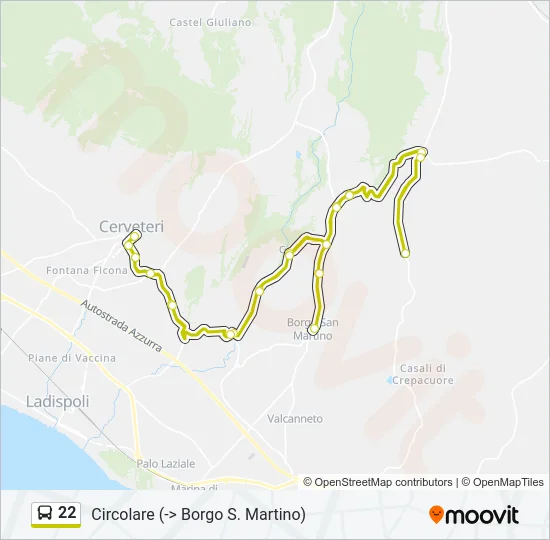 22 Bus Line Map