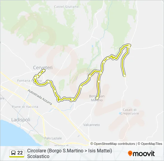 22 Bus Line Map