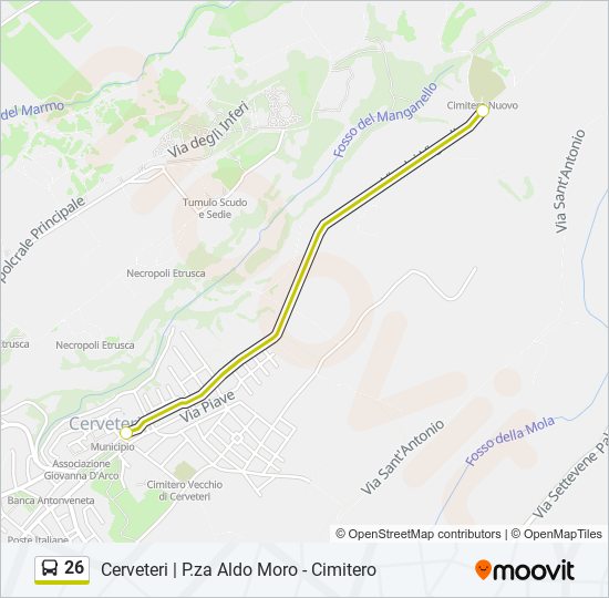 26 bus Line Map