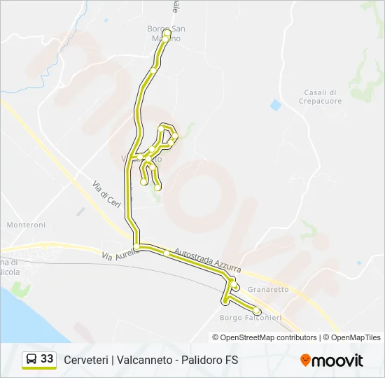 33 Bus Line Map