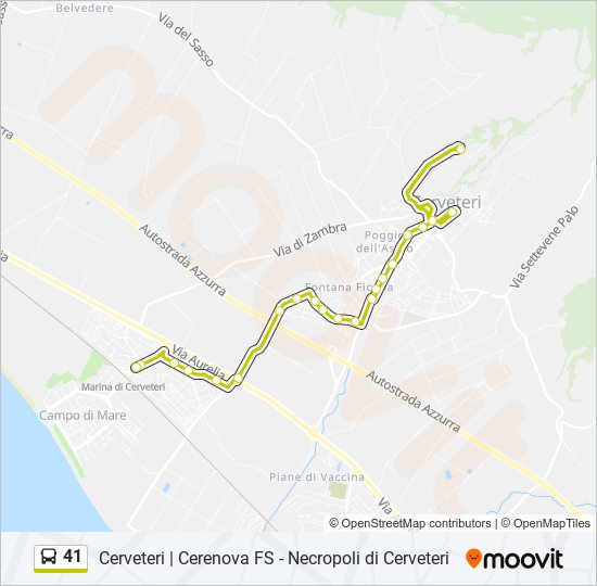 41 bus Line Map