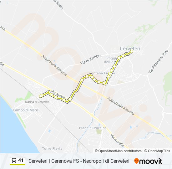 41 bus Line Map