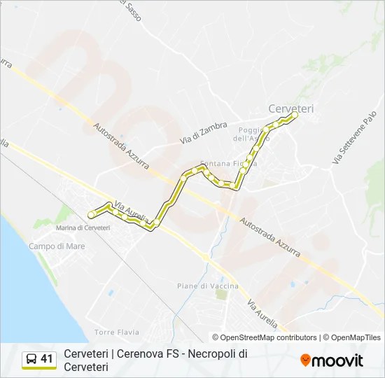 41 Bus Line Map
