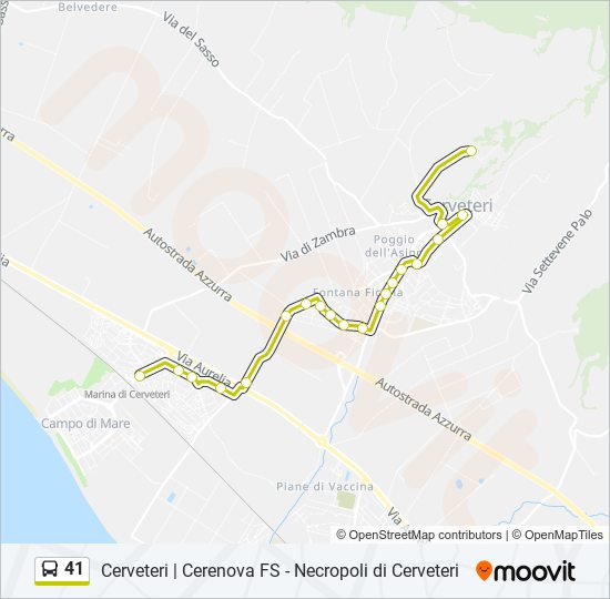 41 bus Line Map