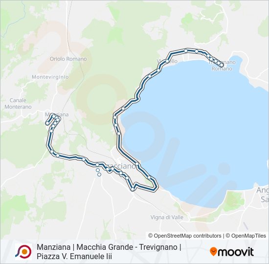 Percorso linea bus COTRAL