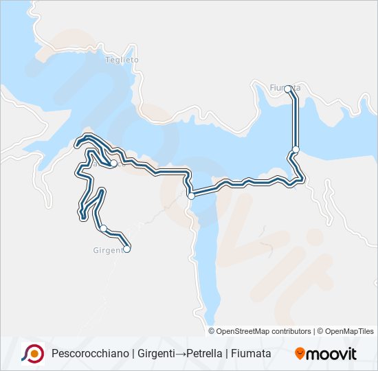 Percorso linea bus COTRAL