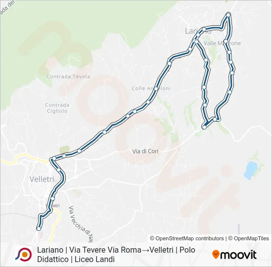 Percorso linea bus COTRAL