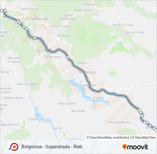 Percorso linea bus COTRAL