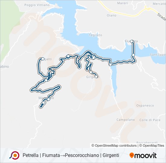 Percorso linea bus COTRAL