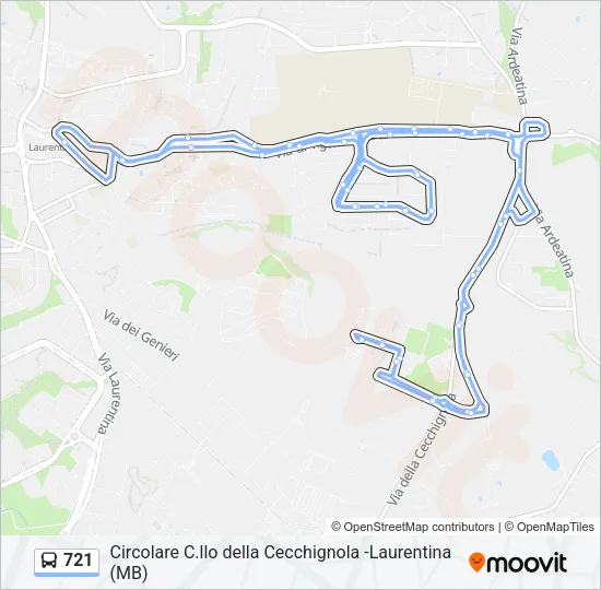 721 Bus Line Map