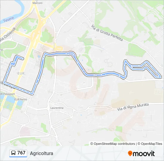 767 Bus Line Map