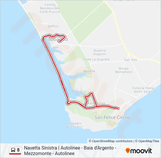 8 Bus Line Map
