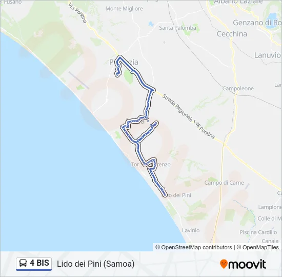 4 BIS Bus Line Map