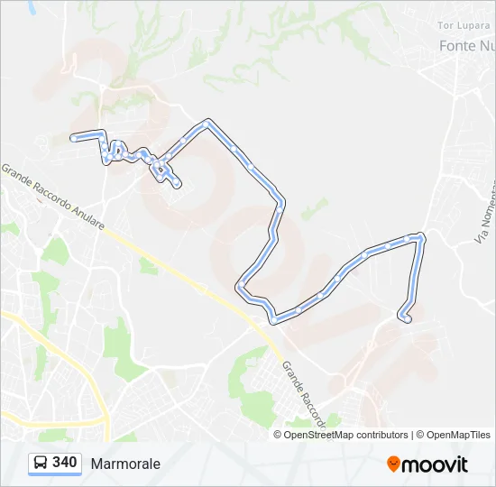 340 Bus Line Map