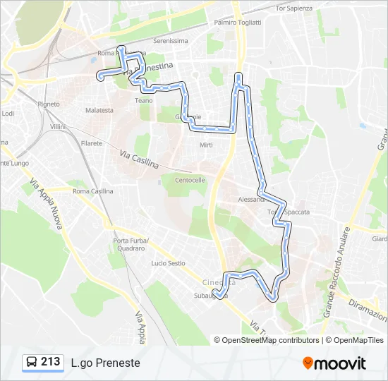 213 Bus Line Map