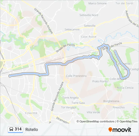 314 Bus Line Map