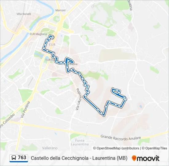 763 Bus Line Map